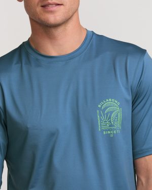 Last Night Loose Fit Short Sleeve Surf Tee – Bay Blue