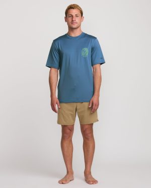 Last Night Loose Fit Short Sleeve Surf Tee – Bay Blue