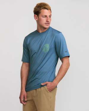 Last Night Loose Fit Short Sleeve Surf Tee – Bay Blue