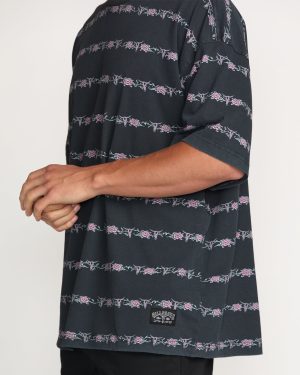 Raging Bull Stripe Tee – Washed Black