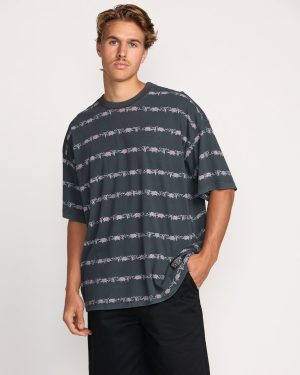 Raging Bull Stripe Tee – Washed Black