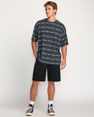 Raging Bull Stripe Tee – Washed Black