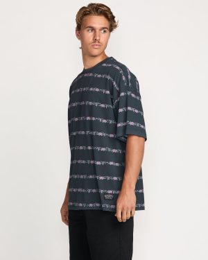 Raging Bull Stripe Tee – Washed Black