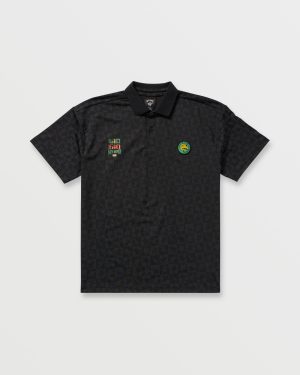 Billabong x Mami Wata Black Star Surf Club Short Sleeve Polo Shirt – Black