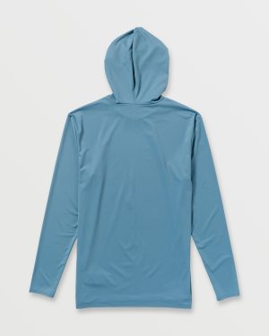 Arch Mesh Long Sleeve Hooded Surf Tee – Bay Blue