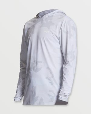 Arch Mesh Long Sleeve Hooded Surf Tee – White Camo
