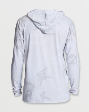 Arch Mesh Long Sleeve Hooded Surf Tee – White Camo