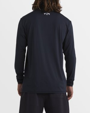 All Day Wave Loose Fit Long Sleeve Surf Tee – Black