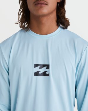 All Day Wave Loose Fit Long Sleeve Surf Tee – Coastal Blue