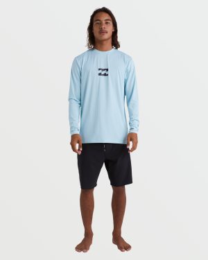All Day Wave Loose Fit Long Sleeve Surf Tee – Coastal Blue
