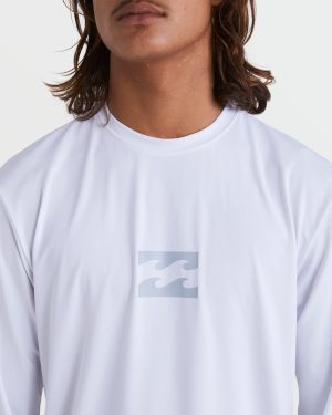 All Day Wave Loose Fit Long Sleeve Surf Tee – White