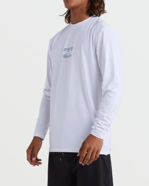 All Day Wave Loose Fit Long Sleeve Surf Tee – White