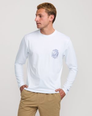 Last Night Loose Fit Long Sleeve Surf Tee – White