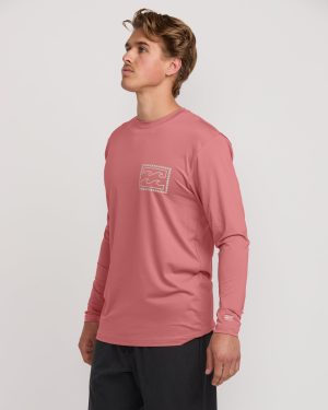 Crayon Wave Loose Fit Long Sleeve Surf Tee – Dusty Pink
