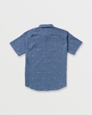 All Day Jacquard Short Sleeve Shirt – Deep Blue