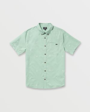 All Day Jacquard Short Sleeve Shirt – Seafoam