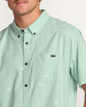 All Day Jacquard Short Sleeve Shirt – Seafoam