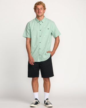 All Day Jacquard Short Sleeve Shirt – Seafoam
