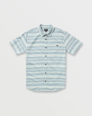 All Day Stripe Short Sleeve Shirt – Ash Blue