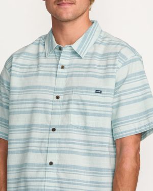 All Day Stripe Short Sleeve Shirt – Ash Blue