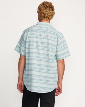 All Day Stripe Short Sleeve Shirt – Ash Blue
