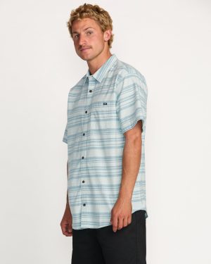 All Day Stripe Short Sleeve Shirt – Ash Blue