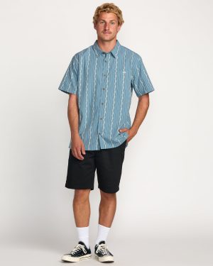 Sundays Jacquard Short Sleeve Shirt – Carolina Blue
