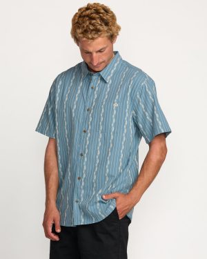 Sundays Jacquard Short Sleeve Shirt – Carolina Blue