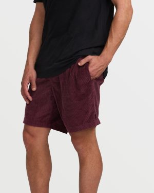 Larry Laybacks 19 Cord Shorts – Plum