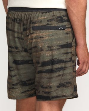 Surftrek Perforated Elastic 17 Hybrid Shorts – Dark Military