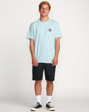 Crayon Wave Premium Tee – Coastal Blue