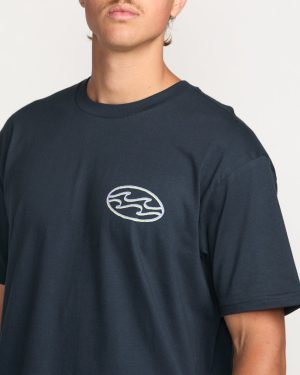 Crayon Wave Premium Tee – Navy