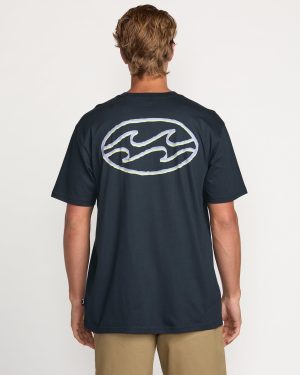 Crayon Wave Premium Tee – Navy
