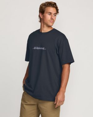 Triple Up Regular Tee – Aged Indigo