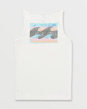 Crayon Wave Premium Tank – Off White