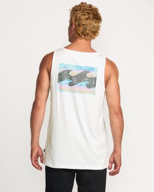 Crayon Wave Premium Tank – Off White