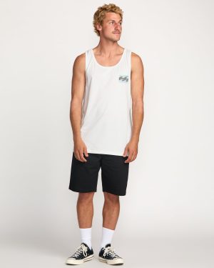 Crayon Wave Premium Tank – Off White