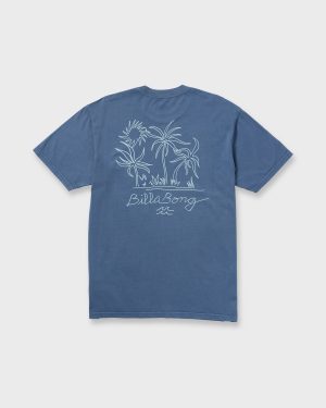 Palms In The Sun Premium Wave Wash Tee – Slate Blue