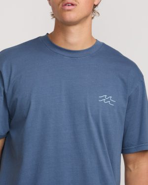 Palms In The Sun Premium Wave Wash Tee – Slate Blue