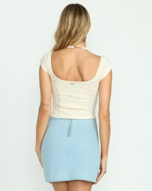 Mia Tie-Front Top – Whitecap