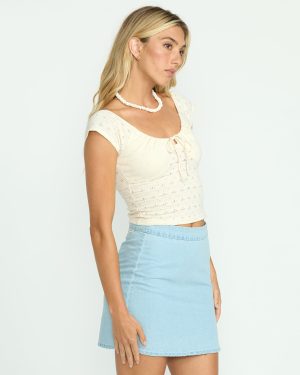 Mia Tie-Front Top – Whitecap