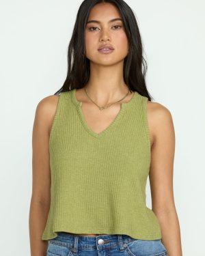 Aya Sun Knit Tank – Avocado