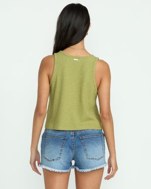Aya Sun Knit Tank – Avocado
