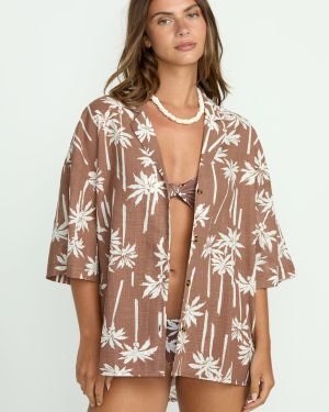 Beach Side Printed Short Sleeve Shirt – Nutmeg