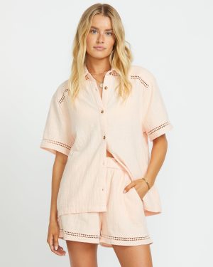 Summers End Short Sleeve Shirt – Soft Peach