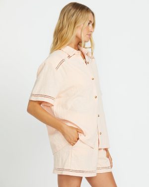 Summers End Short Sleeve Shirt – Soft Peach