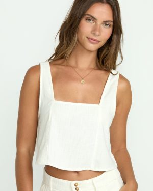 Open Skies Woven Tank – Salt Crystal