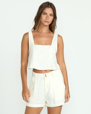 Open Skies Woven Tank – Salt Crystal