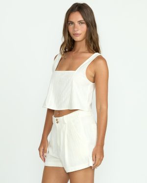 Open Skies Woven Tank – Salt Crystal