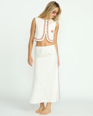 Secret Cove Woven Top – Salt Crystal
